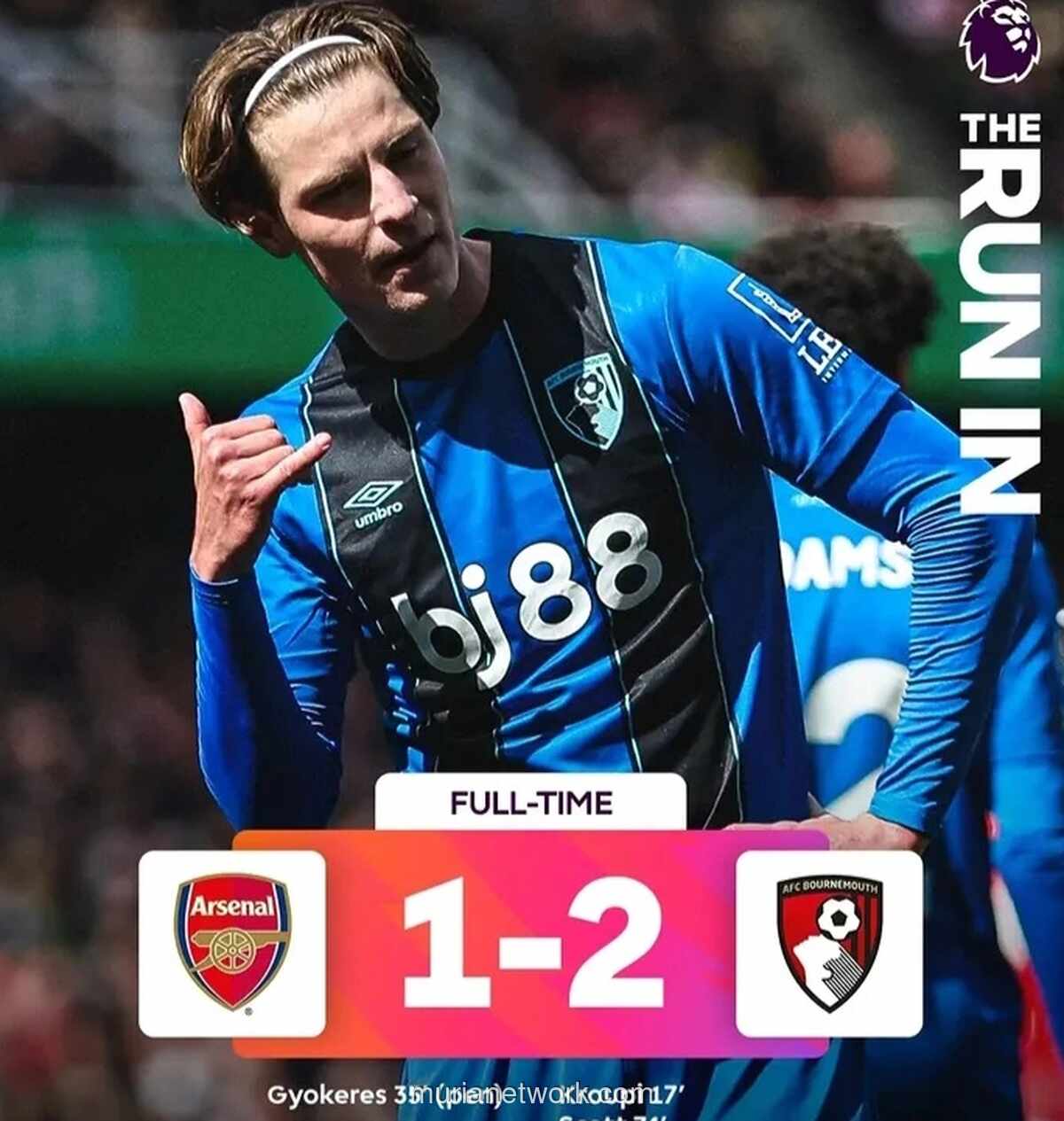 Arsenal Tersungkur di Kandang Sendiri, Bournemouth Menang 2-1