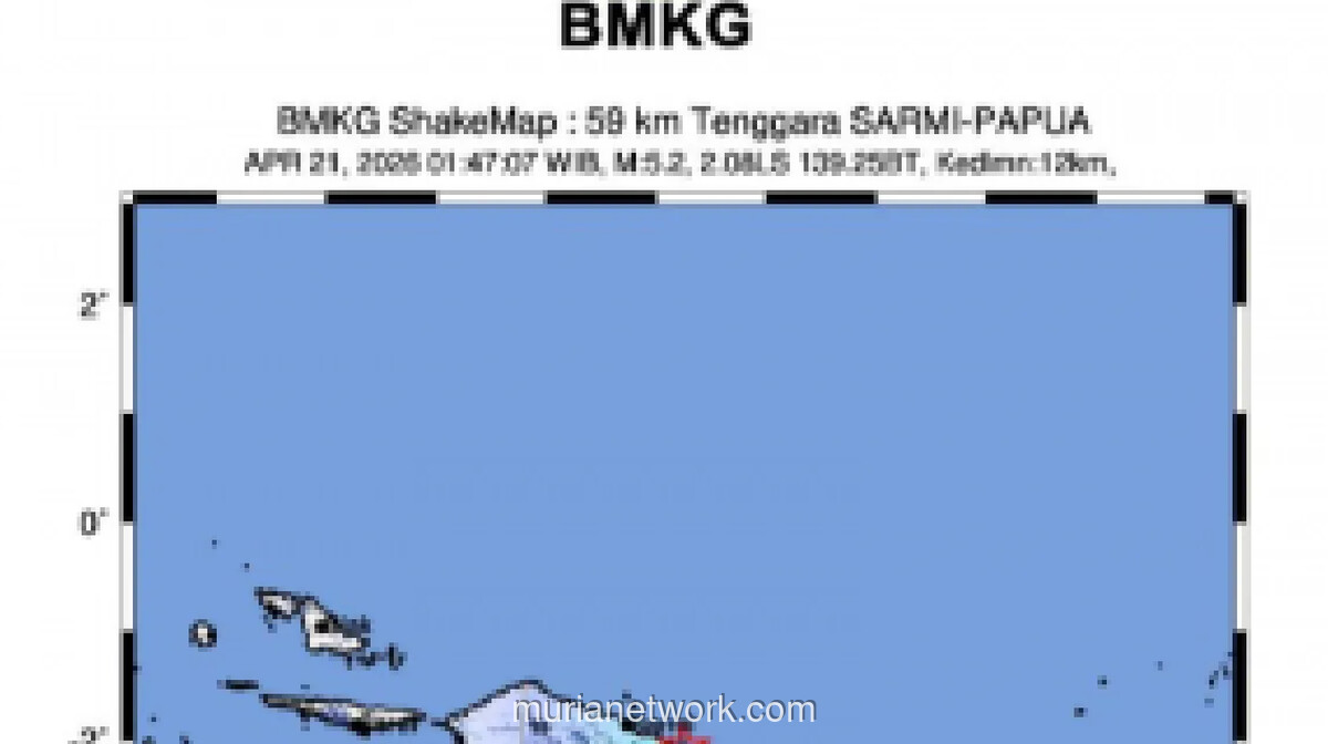 Gempa Dangkal Guncang Sarmi Dini Hari, BMKG Pastikan Tak Berpotensi Tsunami