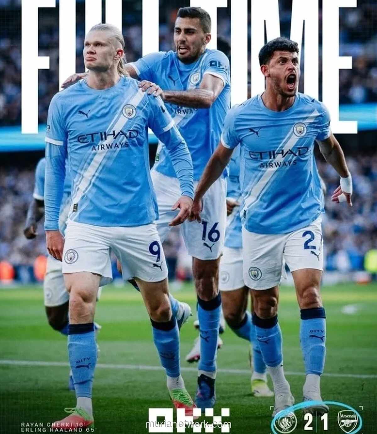 Manchester City Kalahkan Arsenal 2-1 dalam Laga Sengit Perebutan Puncak Klasemen