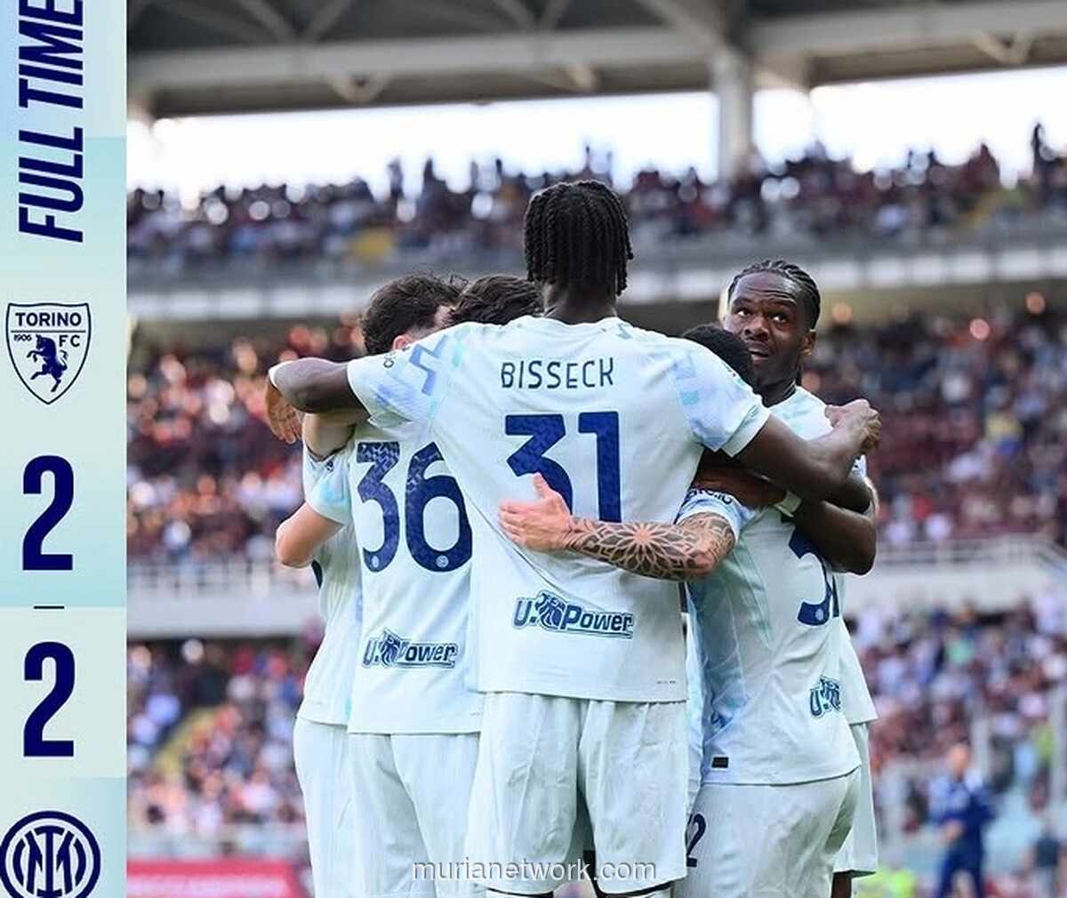 Inter Milan Gagal Pertahankan Keunggulan Dua Gol, Ditahan Imbang Torino 2-2