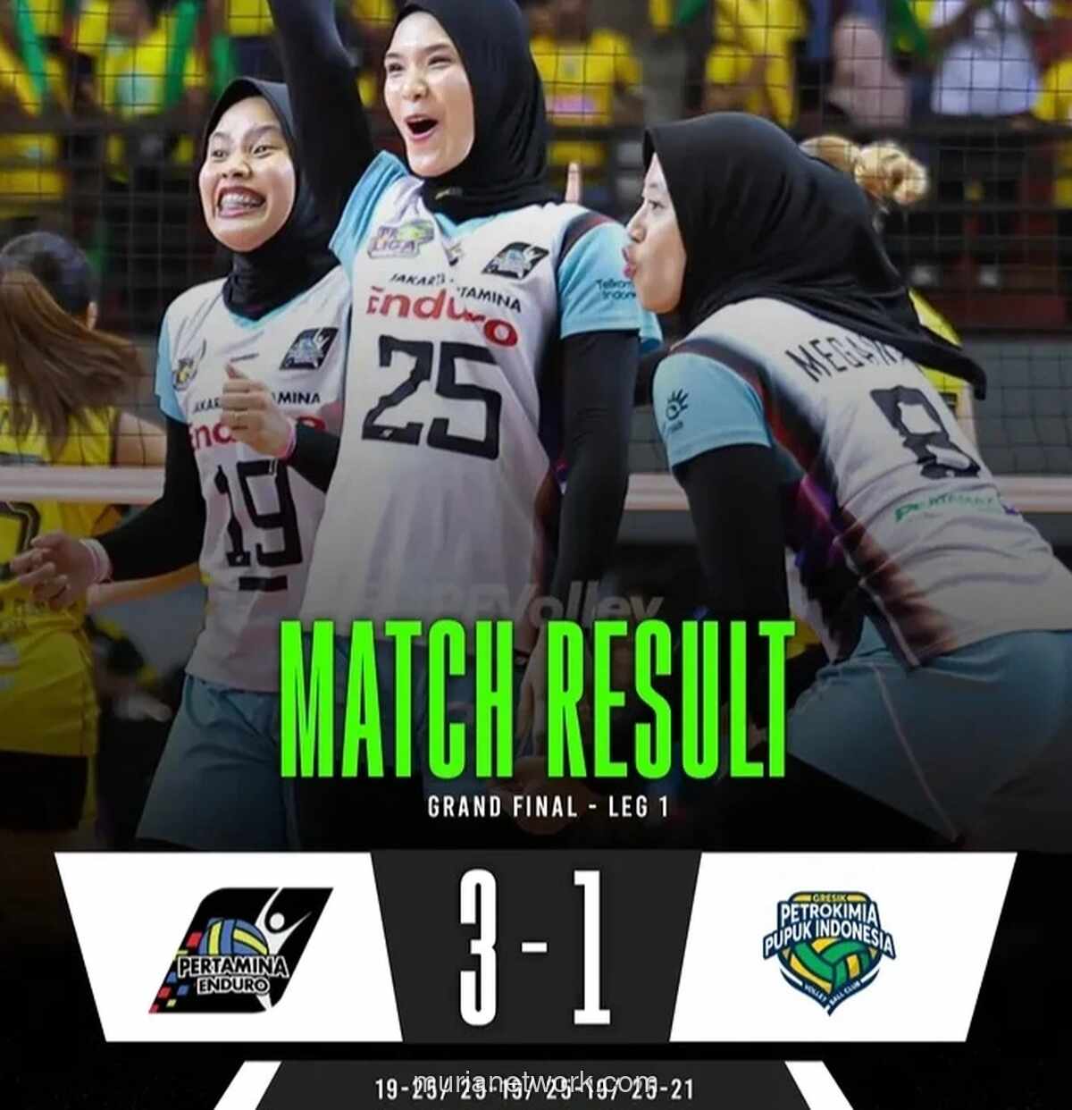 Jakarta Pertamina Enduro Kunci Kemenangan 3-1 atas Gresik Petrokimia di Leg Pertama Final Proliga Putri