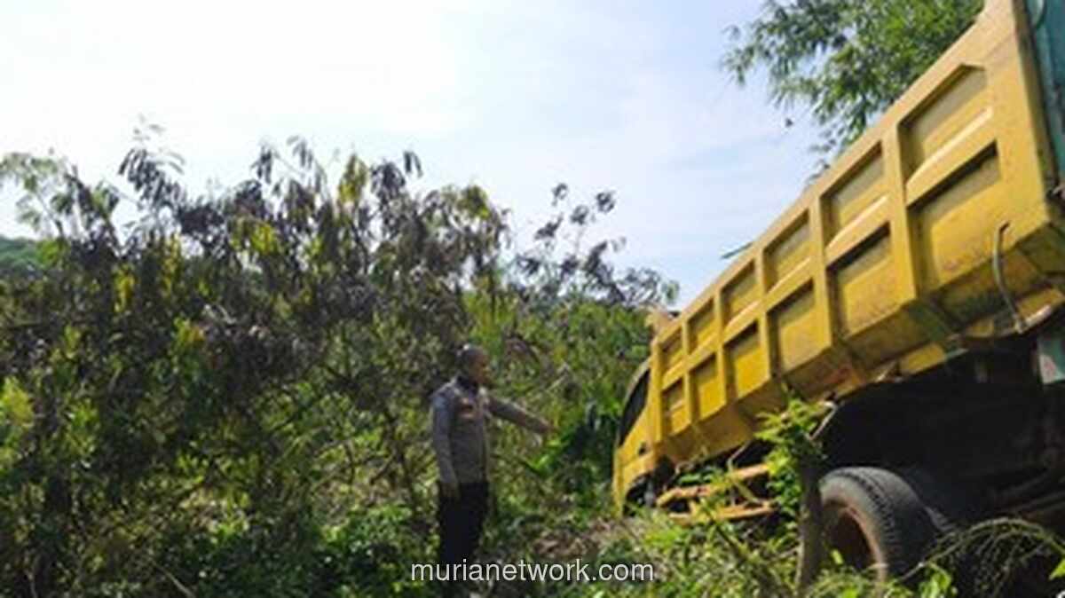 Truk Nyaris Jatuh ke Jurang di Rumpin Usai Ganjalan Ban Lepas Saat Panaskan Mesin