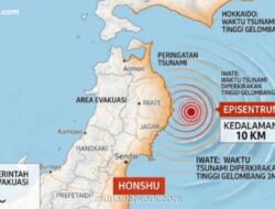 Gempa Magnitudo 7,4 Guncang Jepang, Peringatan Tsunami 3 Meter Dikeluarkan