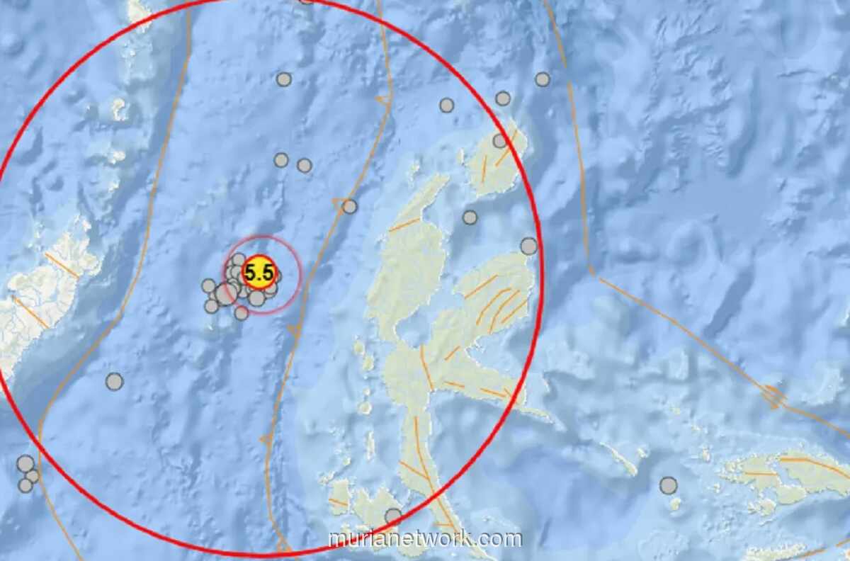 Gempa Magnitudo 5,5 Guncang Perairan Barat Laut Jailolo