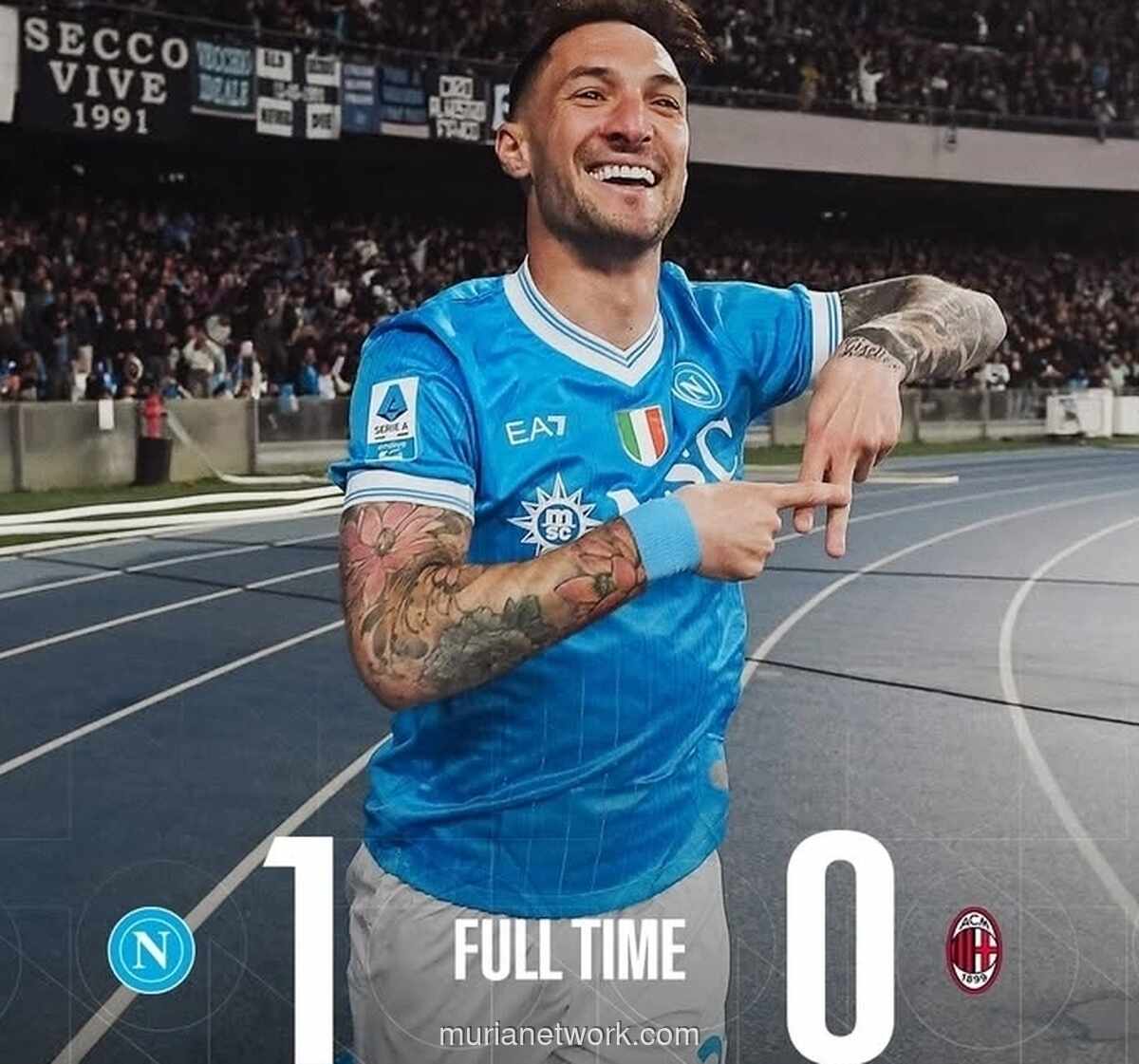 Napoli Kalahkan AC Milan 1-0 Berkat Gol Penentu Politano