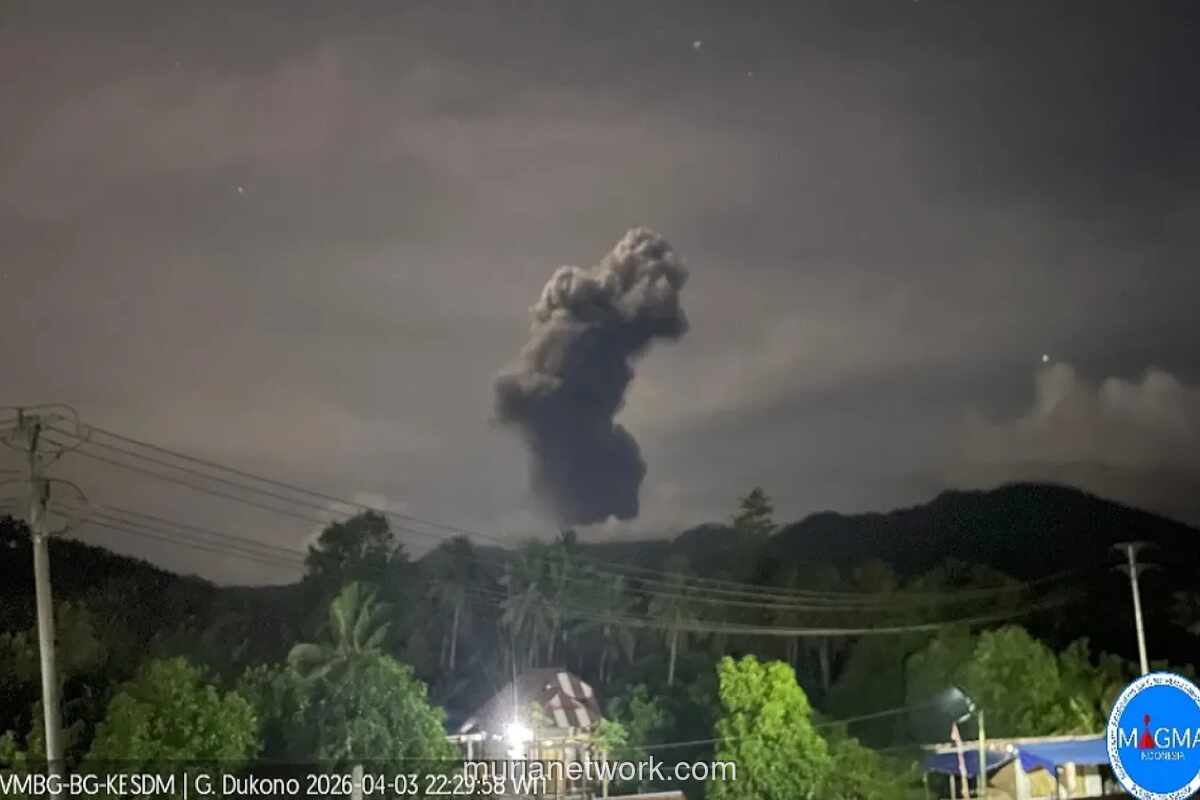 Gunung Dukono Erupsi, Status Waspada Berlaku dan Warga Tobelo Diimbau Waspada Hujan Abu