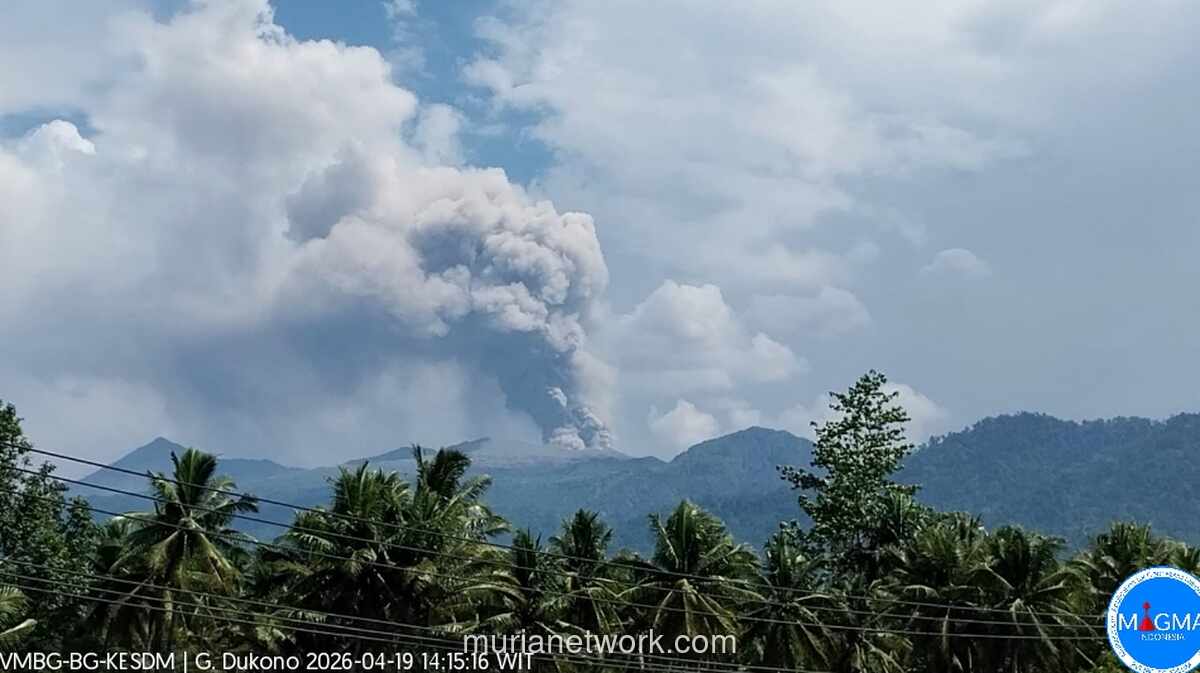 Gunung Dukono Erupsi, Semburkan Abu Setinggi 1.000 Meter