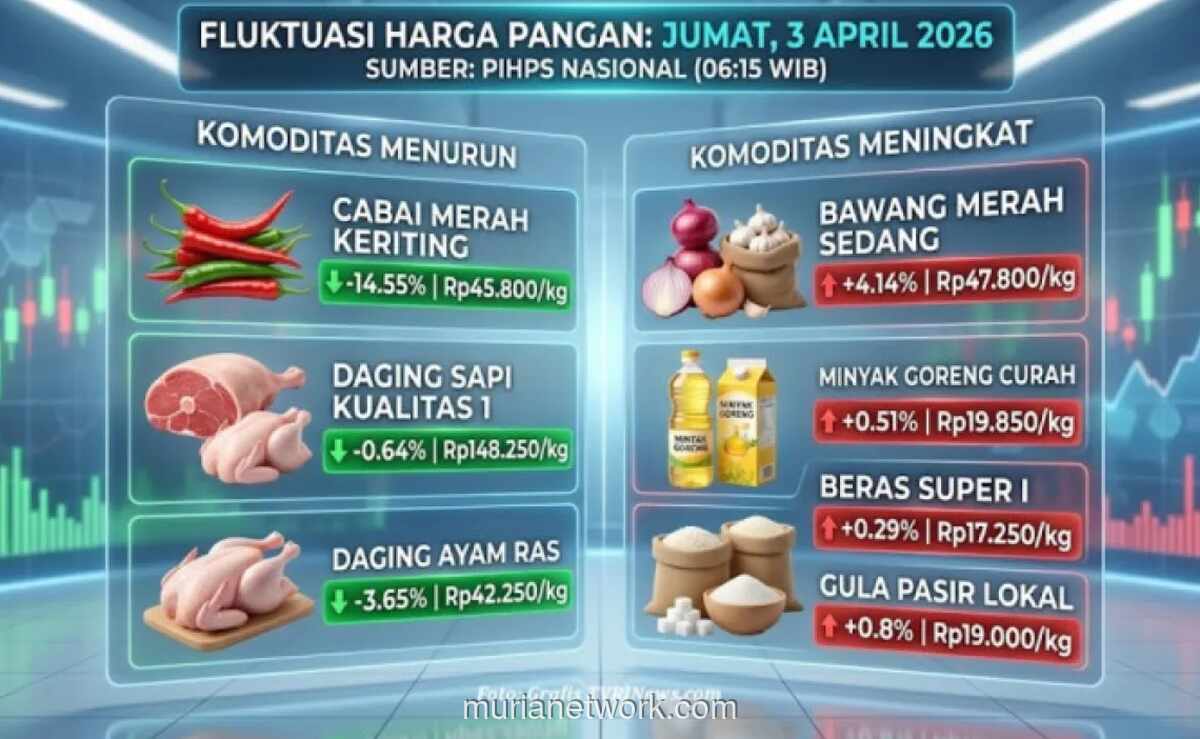 Harga Cabai Turun Tajam, Minyak Goreng dan Bawang Merah Masih Naik