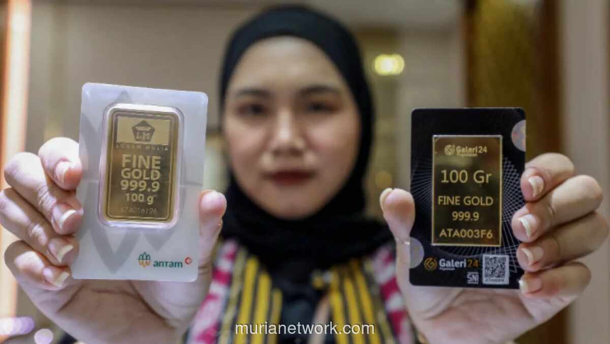 Harga Emas Antam di Pegadaian Naik Rp42.000 per Gram