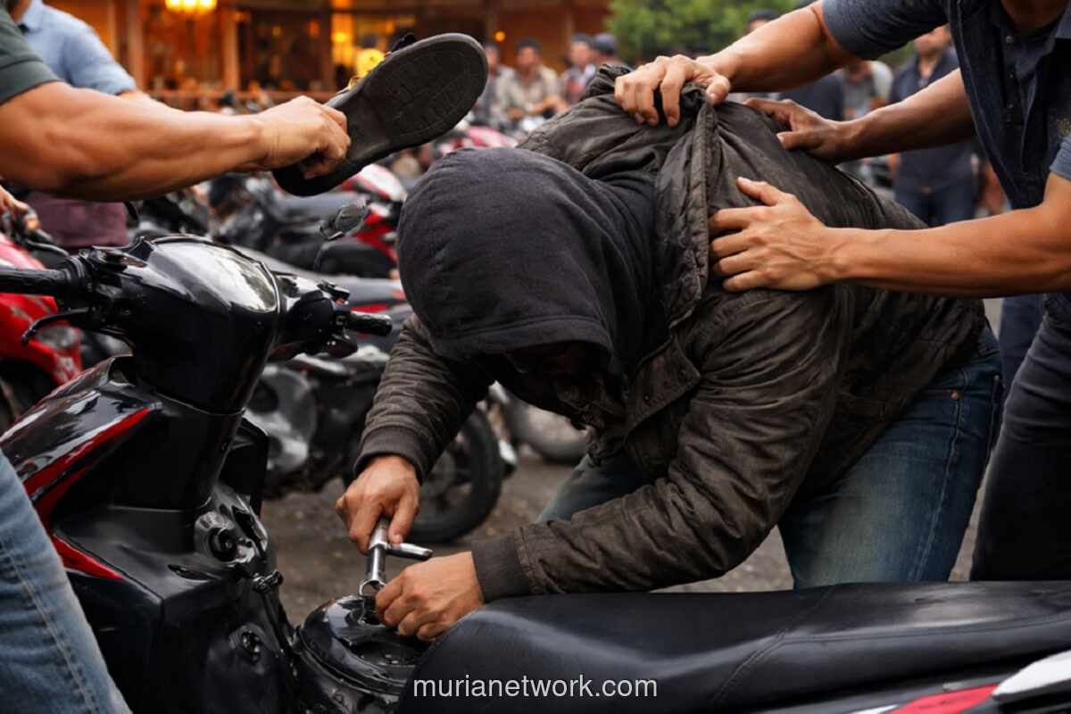 Pria Diamuk Massa Usai Gagal Curi Motor di Parung