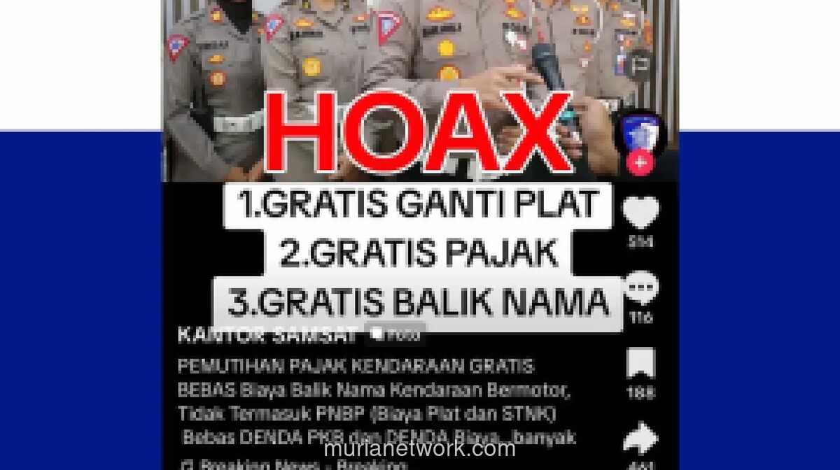 Korlantas Polri Tegaskan Pemutihan Pajak Kendaraan Gratis 2026 Adalah Hoaks