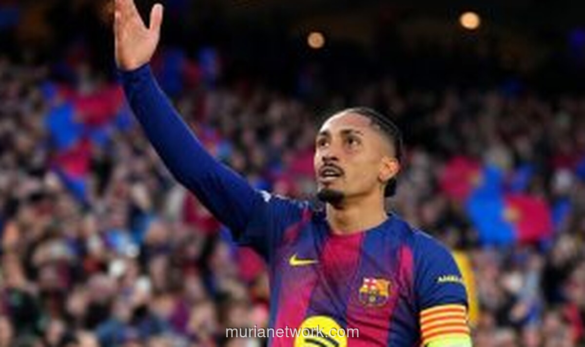 Raphinha Dikabarkan Kembali Berlatih, Barcelona Berpeluang Turunkan Sang Kapten Lawan Osasuna