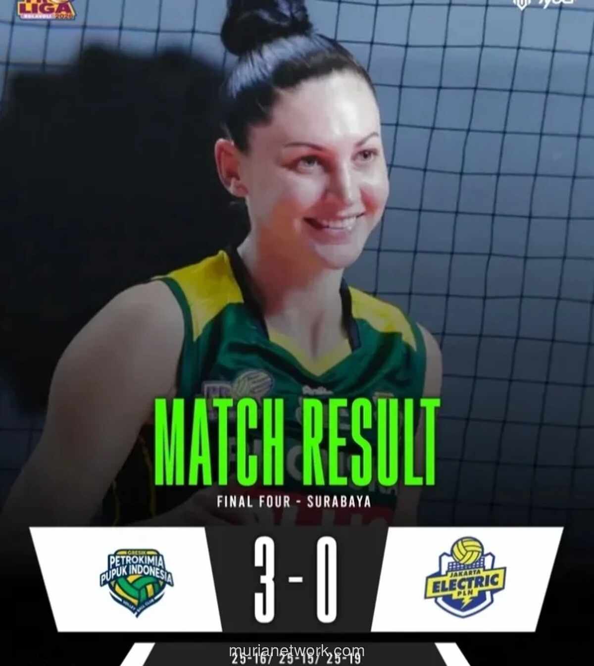 Petrokimia Gresik Sapu Bersih Jakarta Electric PLN 3-0 di Final Four Proliga