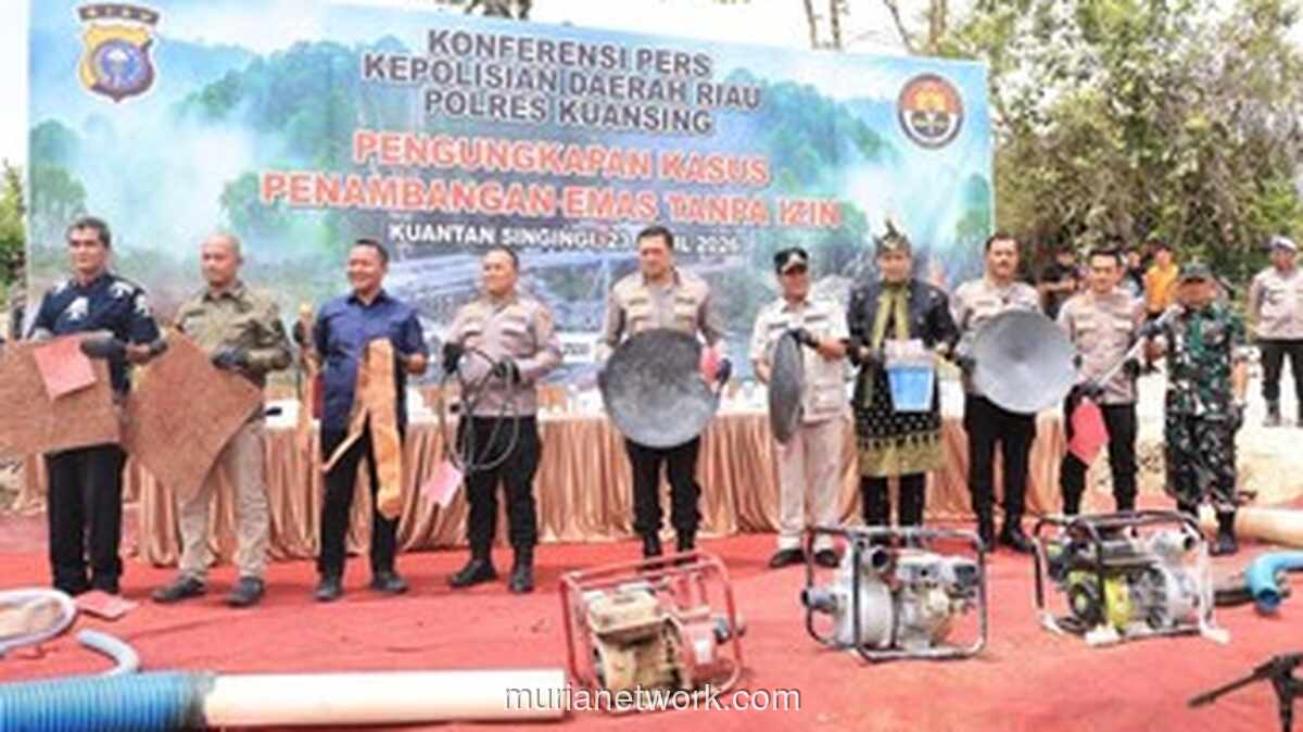 Polda Riau Hancurkan 1.167 Rakit dan Amankan 54 Tersangka dalam Pemberantasan Tambang Emas Ilegal di Kuansing