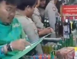 Polsek Parung Amankan Ratusan Botol Miras Ilegal dalam Razia Gabungan