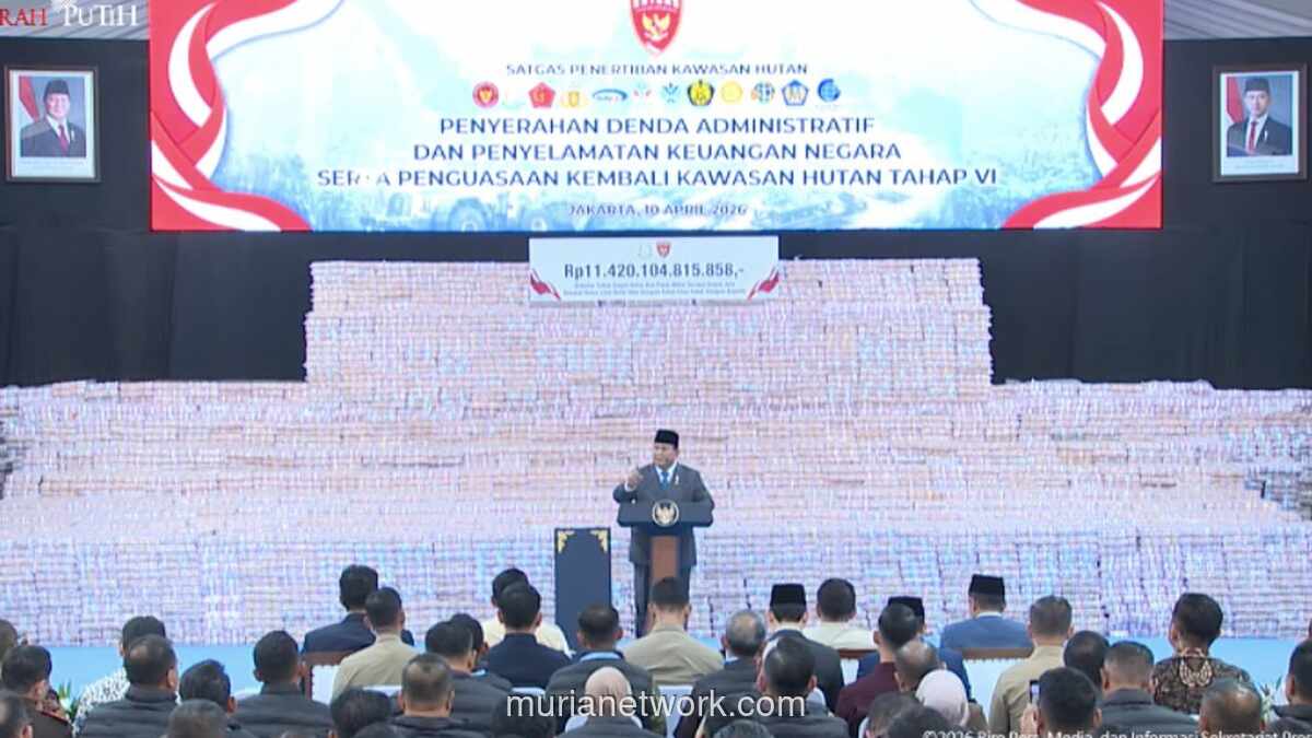 Prabowo Saksikan Penyerahan Denda Hutan Rp11,4 Triliun ke Kas Negara