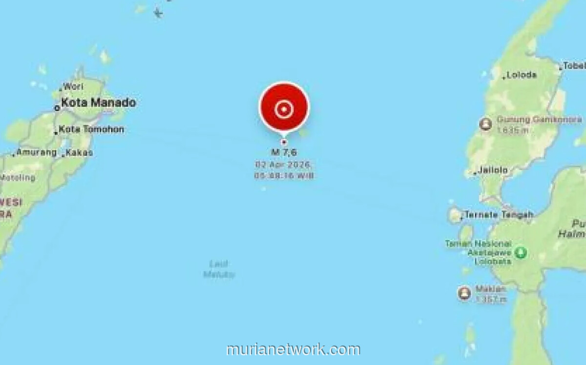 Gempa M 7,6 Guncang Bitung, Picu Tsunami 0,3 Meter di Halmahera Barat