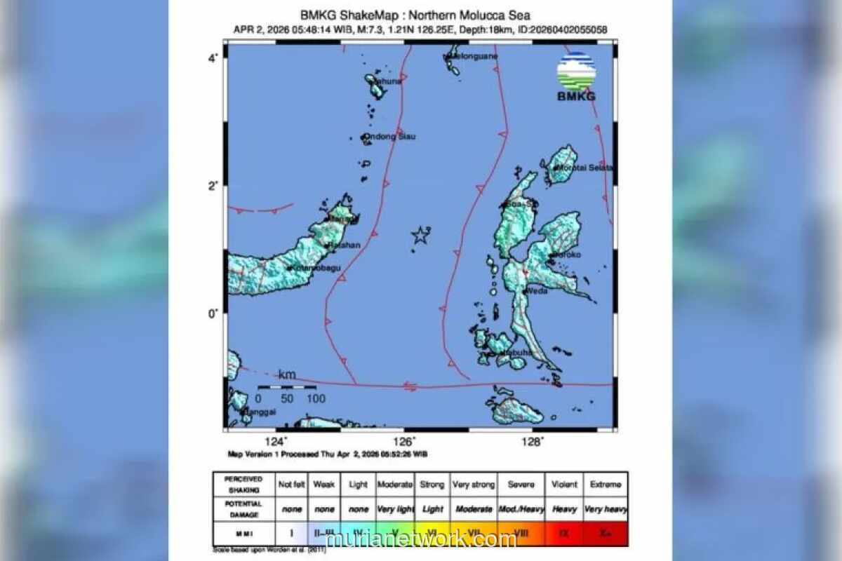 Gempa M 7,6 Guncang Bitung, BMKG Keluarkan Peringatan Tsunami untuk Malut dan Sulut