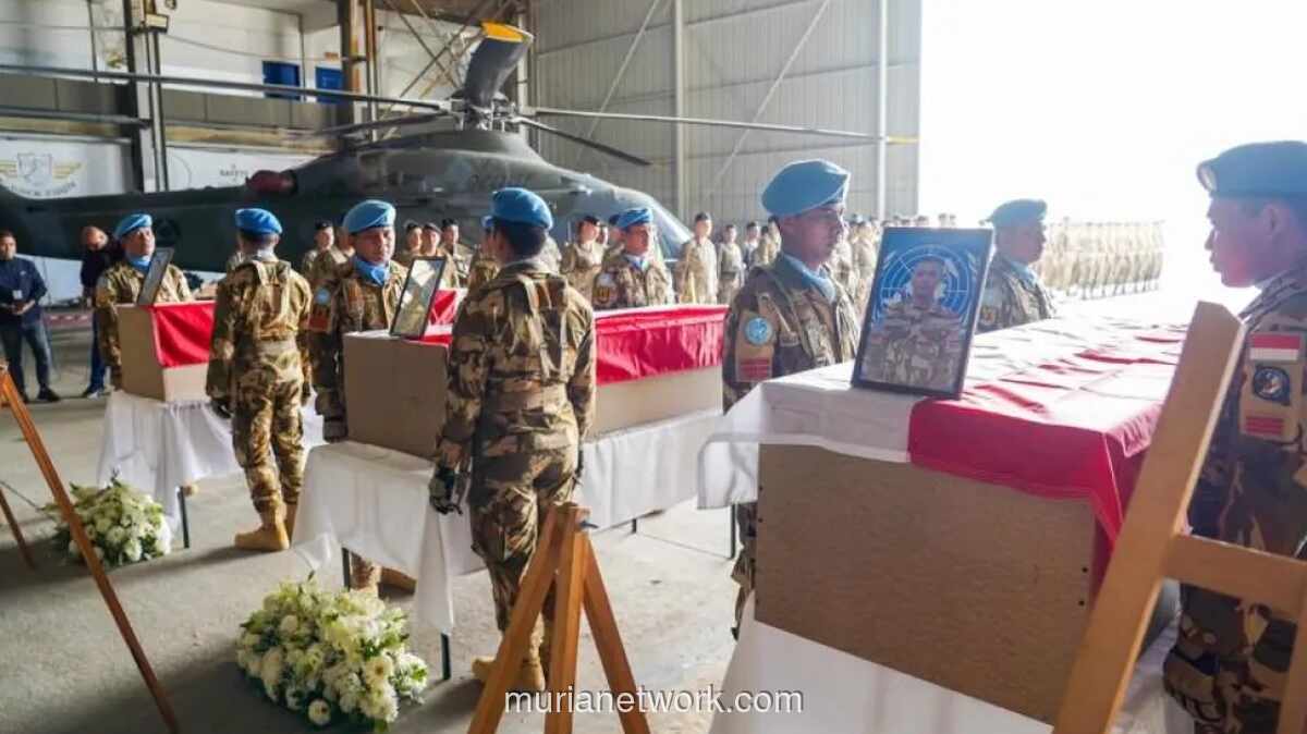 UNIFIL Beri Penghormatan Terakhir untuk Tiga Prajurit TNI Gugur di Lebanon