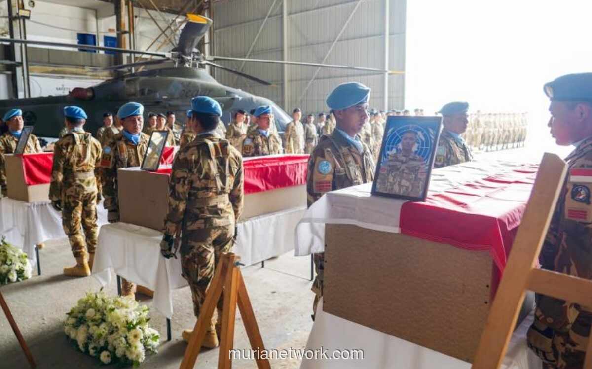 Tiga Prajurit TNI Gugur di Lebanon Dianugerahi Medali PBB dan LAF Secara Anumerta