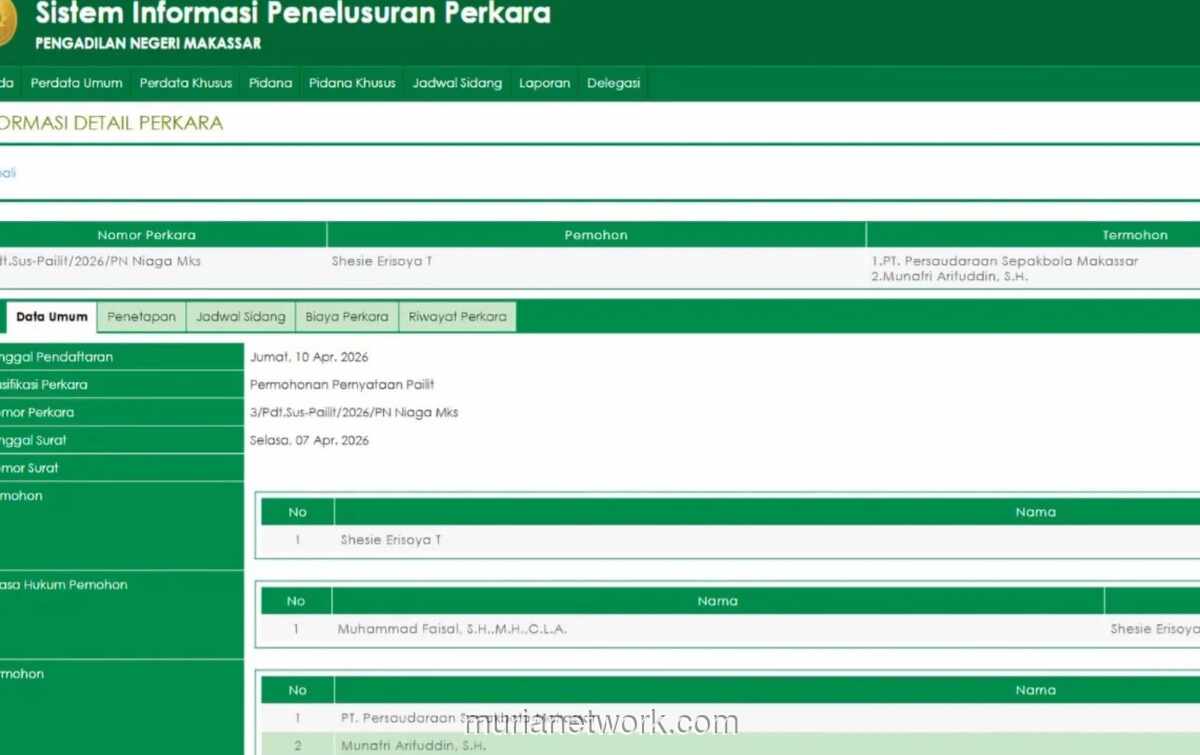 Mantan CEO PSM Digugat Pailit atas Utang Klub Rp3,77 Miliar