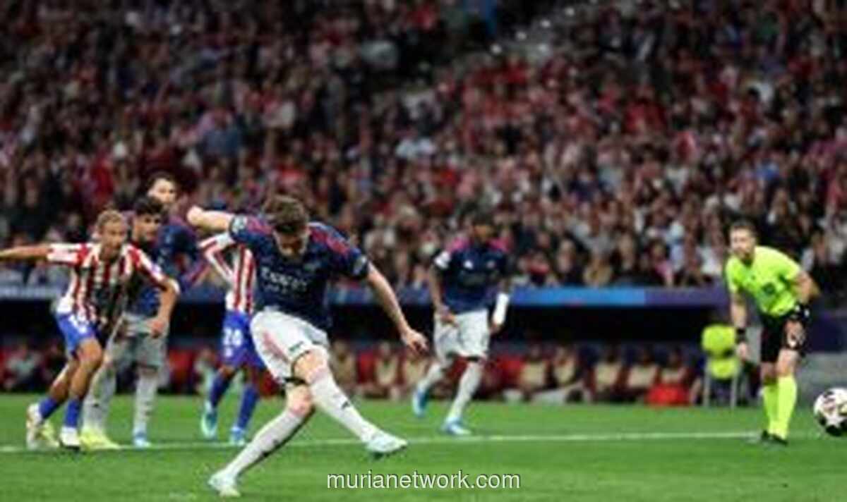 Atletico Madrid vs Arsenal Imbang 1-1, Dua Gol Penalti Warnai Laga Sengit di Riyadh Air Metropolitano