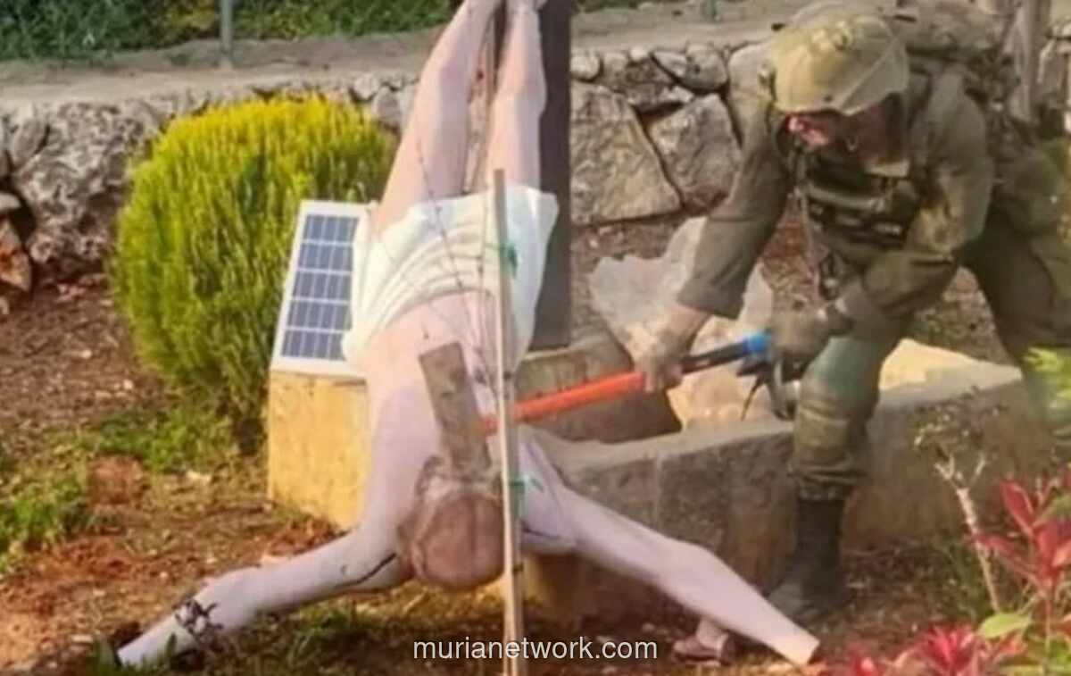 Warga Lebanon Tolak Patung Yesus Pemberian Israel, UNIFIL Italia Gantikan Patung yang Dihancurkan Tentara Zionis