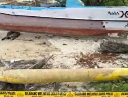 Benda Mirip Torpedo Terdampar di Pantai Kangayan, Polisi Amankan Lokasi