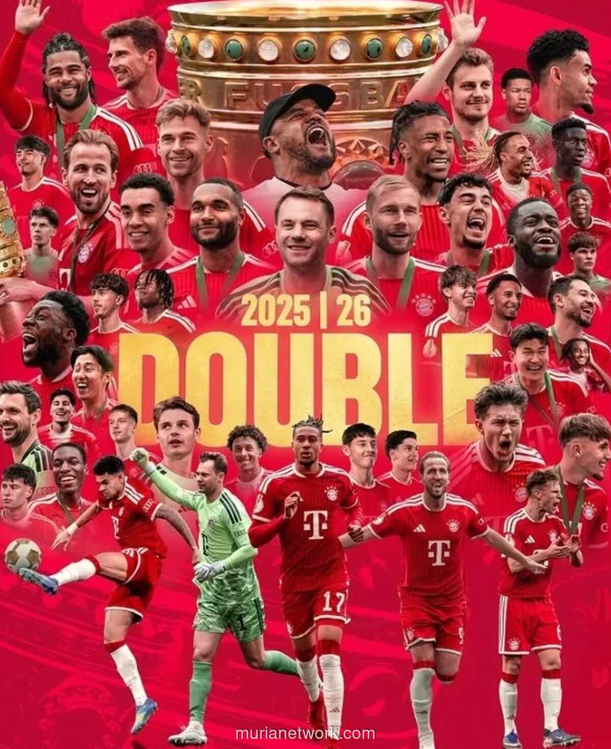 Hat-trick Harry Kane Bawa Bayern Munich Juara DFB Pokal, Selesaikan Double Winner Musim 2025/2026