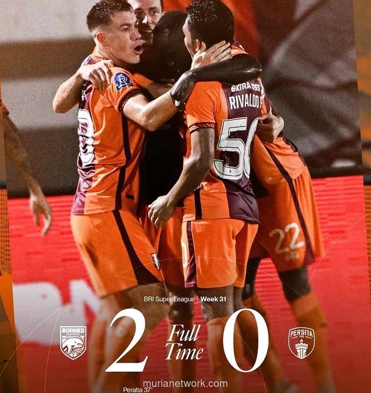 Borneo FC Kalahkan Persita 2-0, Manfaatkan Keunggulan Jumlah Pemain