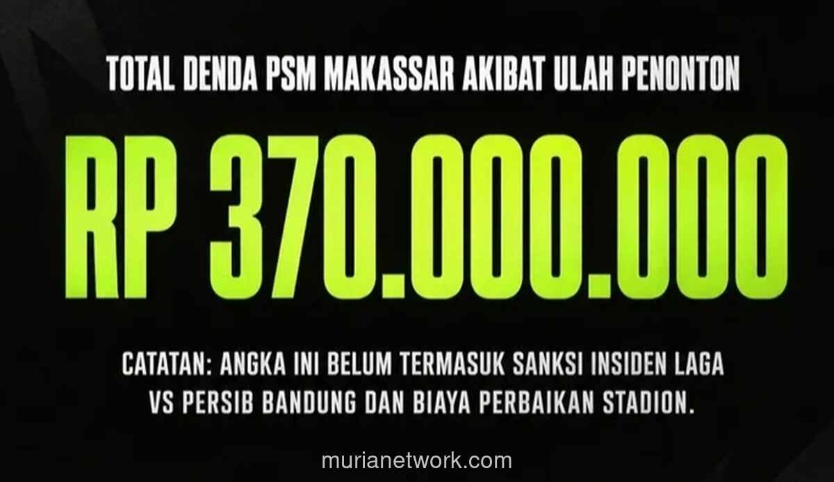 Denda Suporter PSM Makassar Capai Rp370 Juta, Kericuhan Lawan Persib Picu Kekhawatiran Stabilitas Klub
