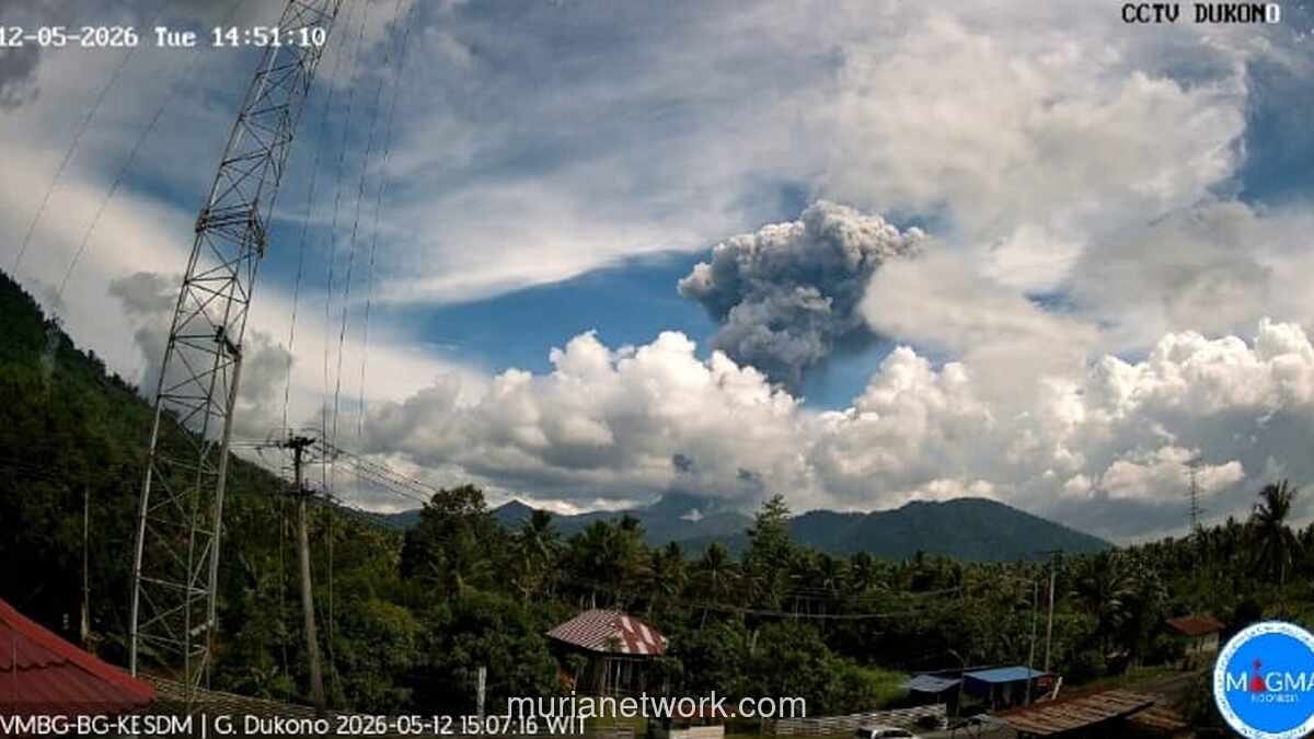 Gunung Dukono Erupsi Dahsyat, Kolom Abu Capai 4.300 Meter, PVMBG Imbau Warga Waspada