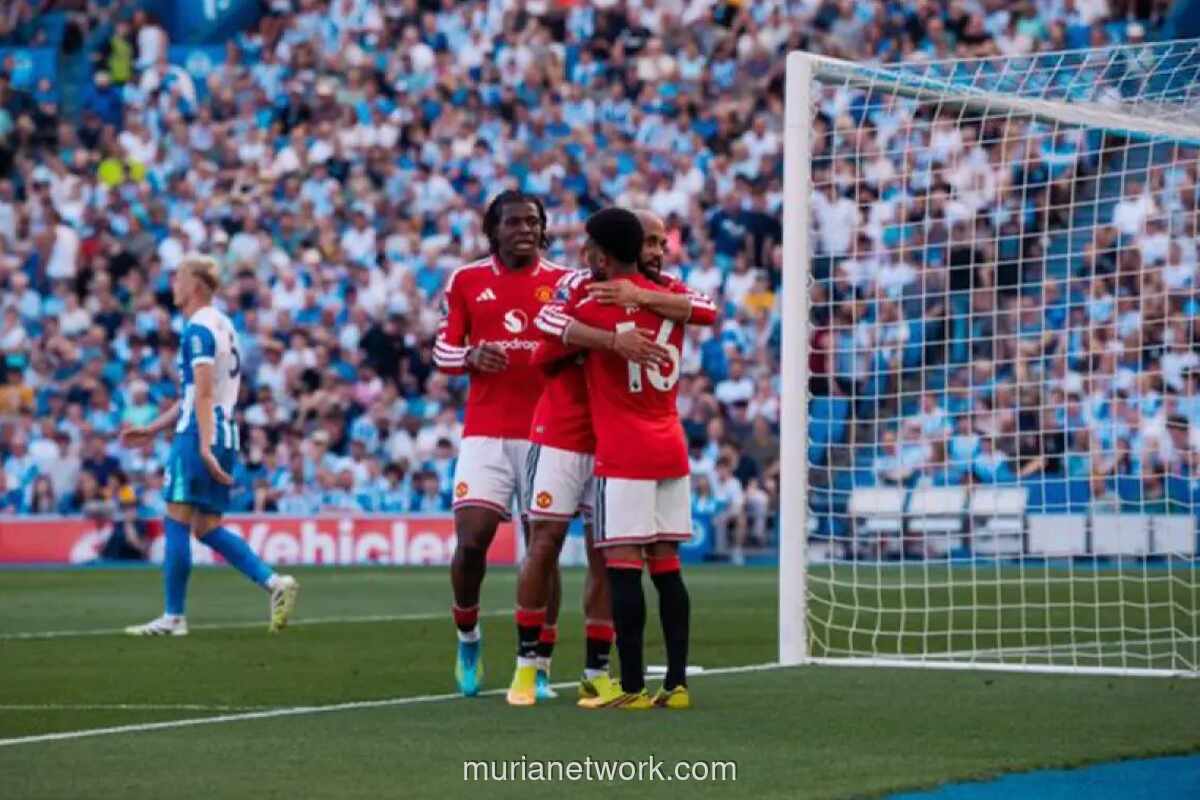 Manchester United Pastikan Posisi Tiga Besar dan Tiket Liga Champions Usai Bantai Brighton 3-0