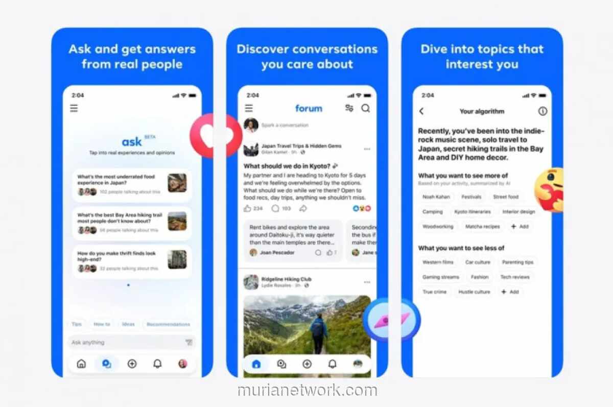 Meta Luncurkan Forum, Aplikasi Baru yang Gabungkan Reddit, Grup Facebook, dan AI
