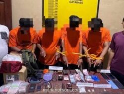 Polisi Bekuk Empat Pengedar Sabu di Perkebunan Sawit Rokan Hilir, Sita Ratusan Butir Peluru