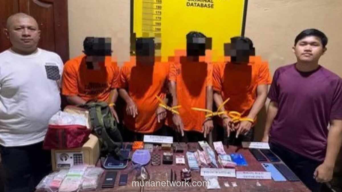 Polisi Bekuk Empat Pengedar Sabu di Perkebunan Sawit Rokan Hilir, Sita Ratusan Butir Peluru