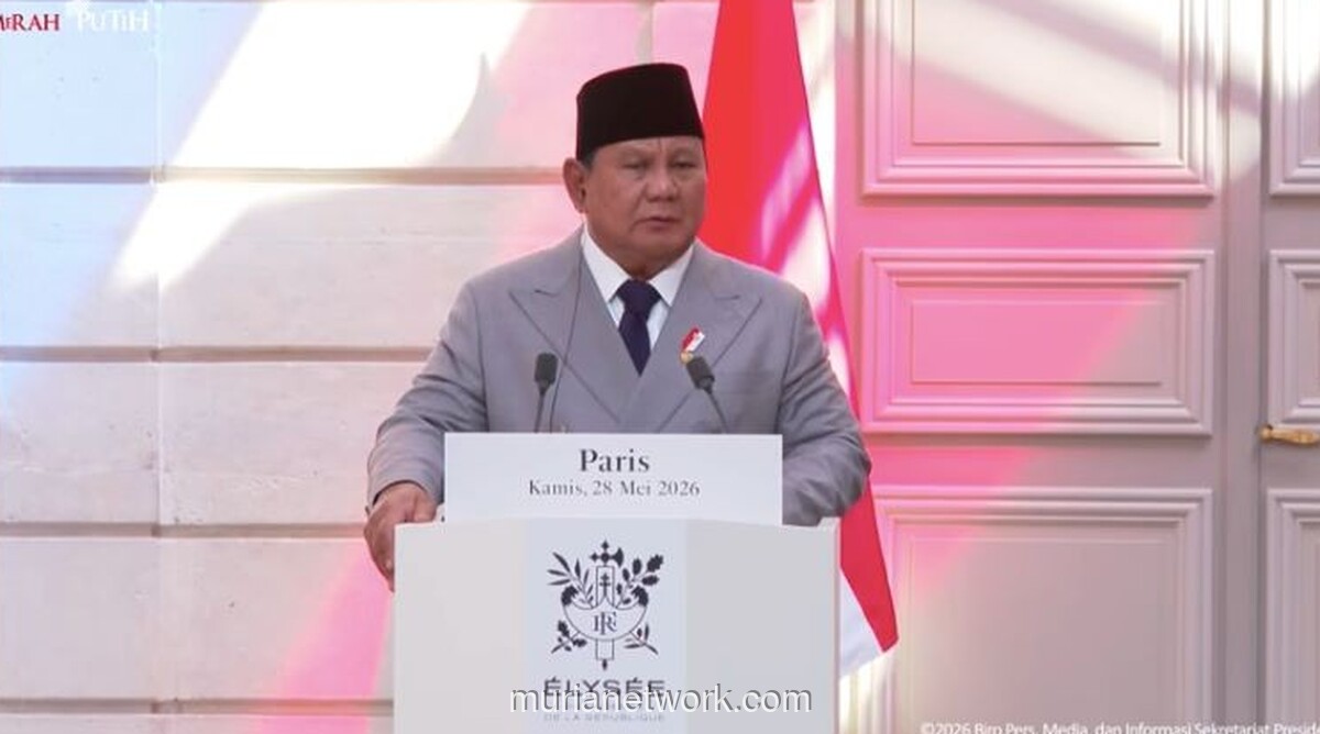 Prabowo Apresiasi Prancis sebagai Pelopor Solusi Dua Negara untuk Palestina