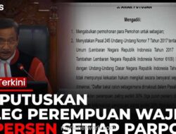 MK Wajibkan KPU Gugurkan Parpol yang Abaikan Kuota 30% Caleg Perempuan