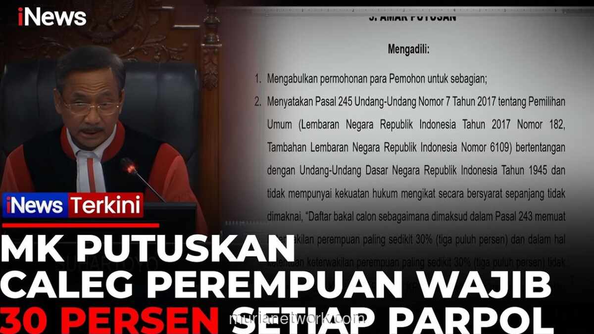 MK Wajibkan KPU Gugurkan Parpol yang Abaikan Kuota 30% Caleg Perempuan