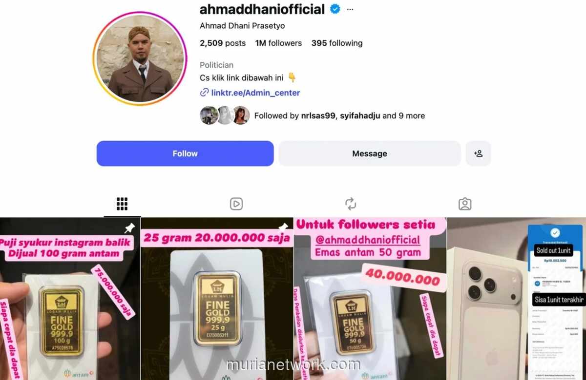 Akun Instagram Ahmad Dhani Diduga Diretas, Munculkan Promo Emas dan iPhone dengan Harga Tak Wajar