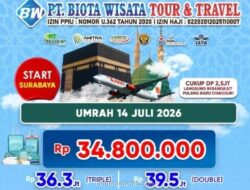 Biota Wisata Buka Program Umrah Juli 2026 dengan DP Rp2,5 Juta dan Cicilan hingga 36 Bulan