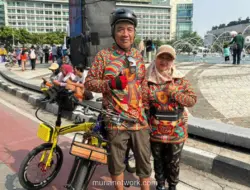 Bersepeda Puluhan Kilometer demi HUT Jakarta, Pasutri dari Tangerang Ini Ketagihan Gowes