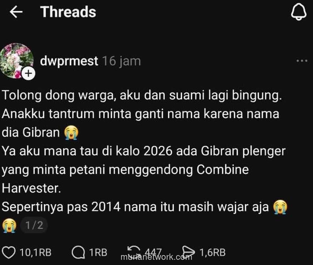 Ibu Curhat Anak Tantrum Minta Ganti Nama Gibran, Heboh di Medsos Gegara Nama Sama dengan Figur Kontroversial