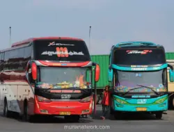 Bus Mira dan Sugeng Rahayu Adu Kebut di Nganjuk, Terekam CCTV