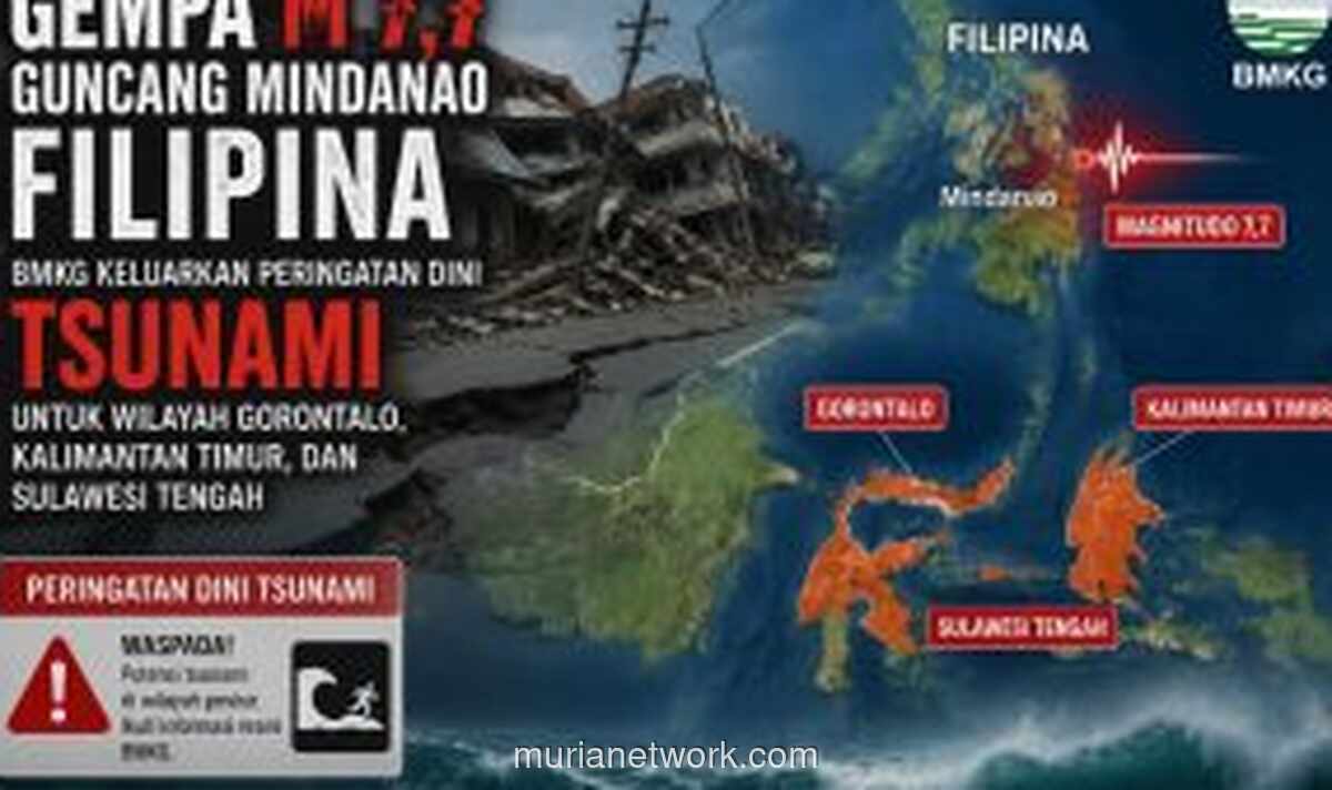 BMKG Keluarkan Peringatan Dini Tsunami Usai Gempa M 7,7 di Filipina, Sejumlah Wilayah Indonesia Siaga