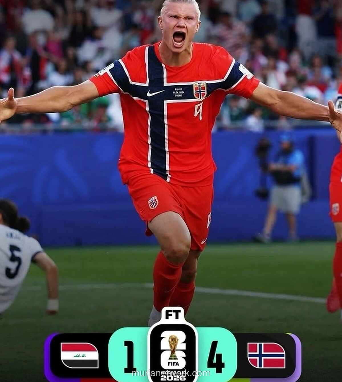 Haaland Cetak Dua Gol, Norwegia Hancurkan Irak 4-1 di Laga Perdana Piala Dunia 2026