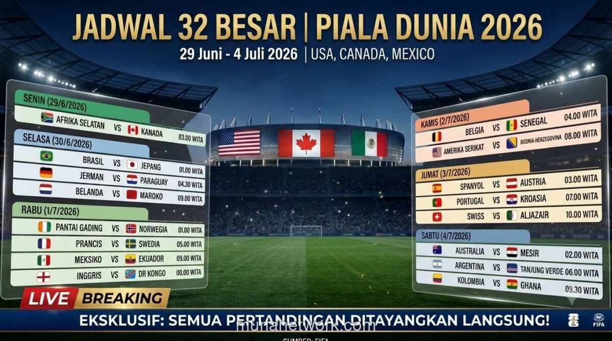 Fase Gugur Piala Dunia 2026 Dimulai, 32 Negara Siap Bertarung