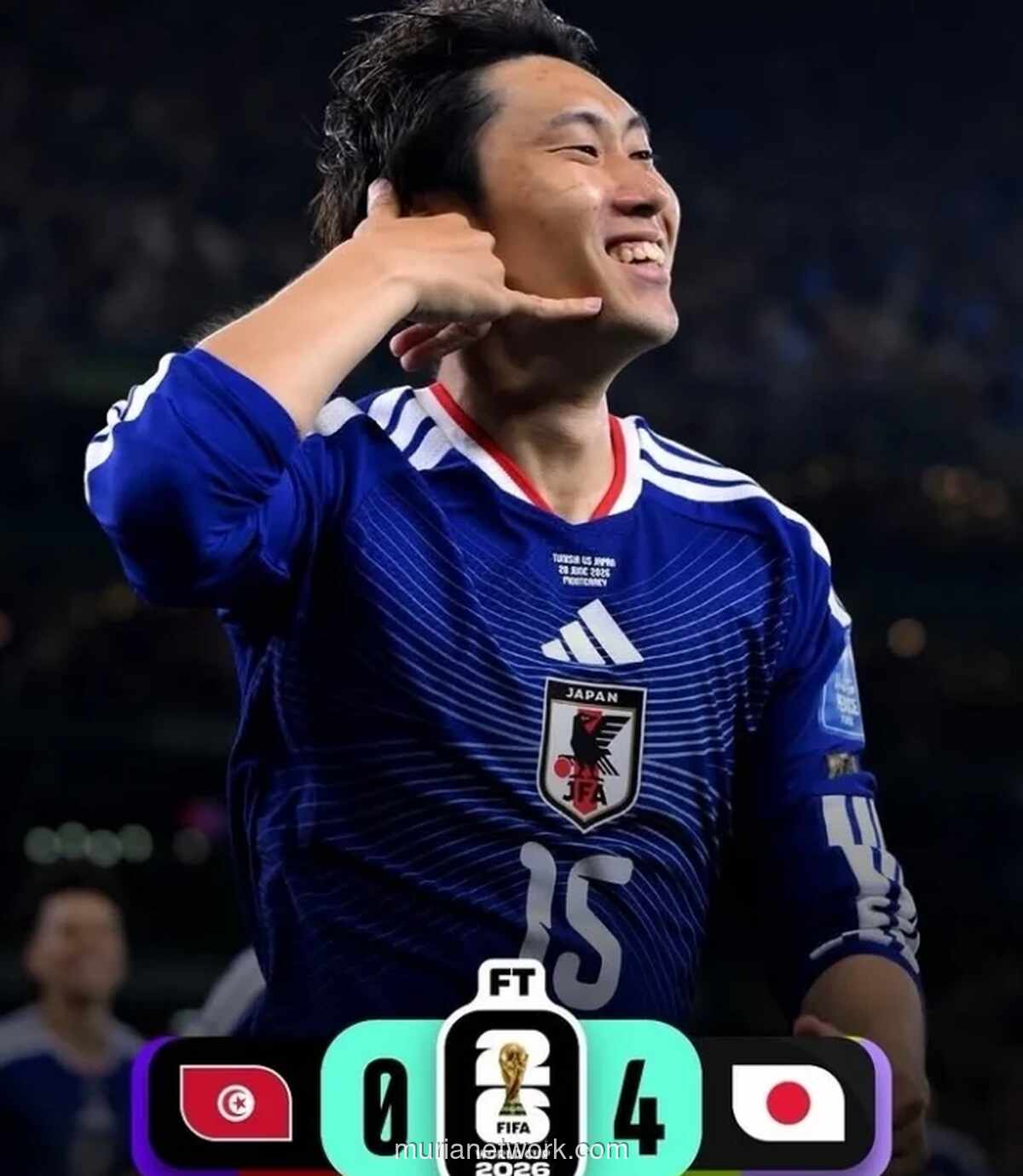Jepang Hajar Tunisia 4-0, Samurai Biru Kokoh di Puncak Grup F Piala Dunia 2026