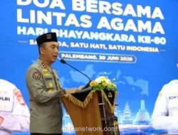 Kapolda Sumsel Pimpin Doa Bersama Lintas Agama Jelang Hari Bhayangkara ke-80