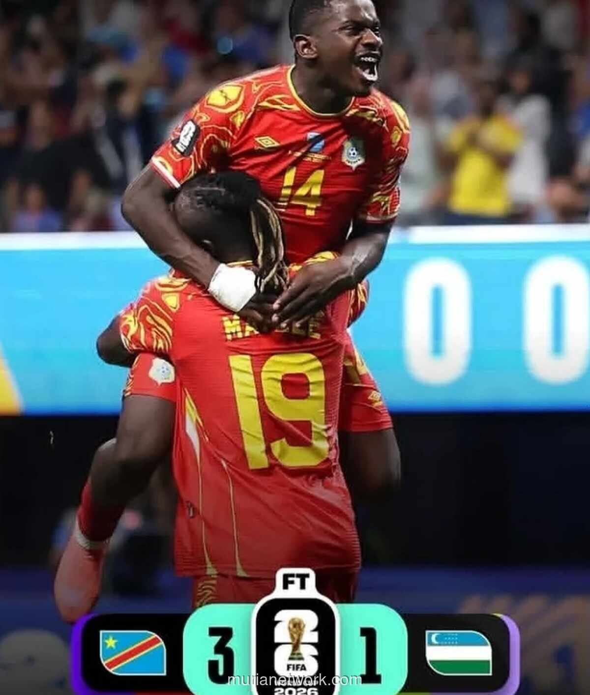 DR Kongo Bangkit dari Ketertinggalan, Hajar Uzbekistan 3-1 dan Lolos ke 32 Besar
